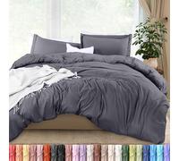 Utopia Bedding Duvet Cover Full Size Set - 1 Duvet Cover with 2 Pillow Shams - 3 Pieces Comforter Cover with Zipper Closure - Ultra Soft Brushed Microfiber, 80 X 90 Inches (Full, Grey)