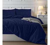 Utopia Bedding Double Duvet Cover Set - Duvet Cover with Ruched Hem Pillow Cases - Soft Microfiber Polyester - Decorative Duvet Set (Navy)