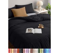 Utopia Bedding Double Duvet Cover Set with 2 Pillowcases 50x75 cm, Black | Microfiber Bedding Quilt Cover Set with Pillowcases, Oeko-TEX Certified,Soft Breathable Comfort - Ideal for Home and Hotels