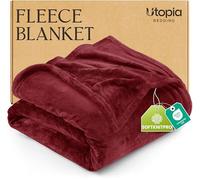 Utopia Bedding Double Fleece Blanket 150x200cm - Soft Warm Lightweight Breathable Luxury Decorative Bed Throw For Sofa & Armchairs - Cosy All Weather Fluffy Blanket Gift For Men & Women, Burgundy
