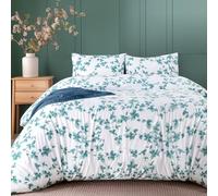 Utopia Bedding Double Leaves Mint Print Duvet Cover Set - Soft Microfibre Polyester - Bedding Quilt Cover Set