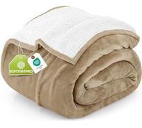 Utopia Bedding Double Sherpa Fleece Blanket (Camel, 150x200 cm) Cosy, Warm & Thick Blankets for Bed, Sofas and Couch