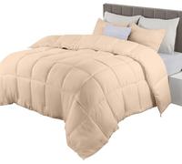 Utopia Bedding Duvet, Box Stitched Solid, 10.5 TOG Quilt Double With Corner Tabs (Beige, 10.5 Tog - Double), UB04584UK