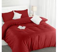Utopia Bedding Duvet Cover Double - Soft Microfibre Polyester Duvet Cover with Pillow cases - Bedding Quilt Cover Set (Red)