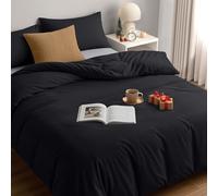Utopia Bedding Duvet Cover Double with Pillow cases - Soft Microfibre Polyester - Bedding Quilt Cover Set (Black)