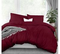 Utopia Bedding Duvet Cover Full Size - 1 Comforter Cover with 2 Pillow Shams - 3 Piece Bedding Duvet Cover with Zipper Closure - Soft Brushed Microfiber, 80 X 90 Inches (Burgundy)