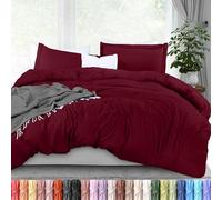 Utopia Bedding Duvet Cover Full Size - 1 Comforter Cover with 2 Pillow Shams - 3 Piece Bedding Duvet Cover with Zipper Closure - Soft Brushed Microfiber, 80 X 90 Inches (Burgundy)
