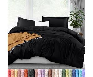 Utopia Bedding Duvet Cover Full Size Set - 1 Duvet Cover with 2 Pillow Shams - 3 Pieces Comforter Cover with Zipper Closure - Ultra Soft Brushed Microfiber, 80 X 90 Inches (Full, Black)