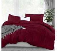 Utopia Bedding Duvet Cover King Size - 1 Comforter Cover with 2 Pillow Shams - 3 Pieces Bedding Duvet Cover with Zipper Closure - Soft Brushed Microfiber, 104 X 90 Inches (Burgundy)