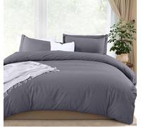 Utopia Bedding 3 Piece Duvet Cover Set - Duvet Cover plus 2 Pillow Shams, Luxury Soft Hotel Quality Wrinkle, Fade and Stain Resistant by (King, Grey)