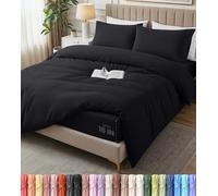 Utopia Bedding Duvet Cover King with Fitted Sheet (78x80) - 2 Pillow Case King - All Season Luxury Bed in a Bag with Zippered Duvet Cover - No Comforter (Black)