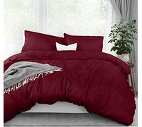Utopia Bedding Duvet Cover Queen Size - 1 Duvet Cover with 2 Pillow Shams - 3 Pieces Bedding Duvet Cover with Zipper Closure - Soft Brushed Microfiber, 90 X 90 Inches (Queen, Burgundy)