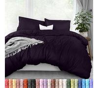 Utopia Bedding Duvet Cover Queen Size Set - 1 Duvet Cover with 2 Pillow Shams - 3 Pieces Comforter Cover with Zipper Closure - Ultra Soft Brushed Microfiber, 90 X 90 Inches (Queen, Purple)