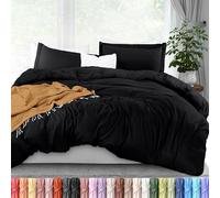 Utopia Queen Size Bedding Set - 1 Duvet Cover with 2 Pillow Shams - 3 Pieces Comforter Cover with Zipper Closure - Ultra Soft Brushed Microfiber, 90 X 90 Inches (Black)