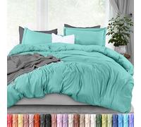 Utopia Bedding Duvet Cover Queen Size Set - 1 Duvet Cover with 2 Pillow Shams - 3 Pieces Comforter Cover with Zipper Closure - Ultra Soft Brushed Microfiber, 90 X 90 Inches (Queen, Spa Blue)
