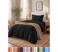 Utopia Bedding Duvet Cover Twin Size Set - 1 Duvet Cover with 1 Pillow Sham - 2 Pieces Comforter Cover with Zipper Closure - Ultra Soft Brushed Microfiber, 68 X 90 Inches (Twin/Twin XL, Black)