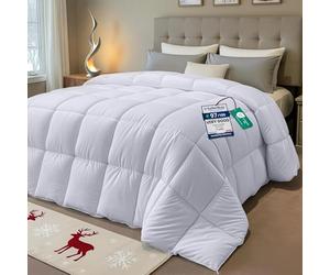 Utopia Bedding Duvet Double,10.5 Tog coverless Duvet with Corner Tabs, Box Stitched Quilt (Double, White)