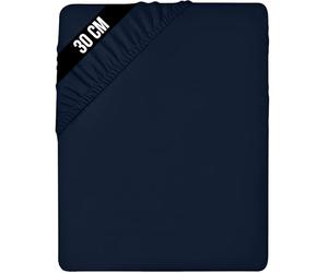 Utopia Bedding Fitted Sheet 160 x 200 cm, Navy - Up to 12 Inch (30cm) Deep - Easy Care - Soft Brushed Microfibre Fabric - Shrinkage and Fade Resistant - Bottom Sheet