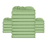 Utopia Bedding Fitted Sheet Bulk Pack of 16 Pieces - Super King, Sage - Deep Pocket - Easy Care Soft Brushed Microfibre Fabric - Shrinkage and Fade Resistant - Bottom Sheet