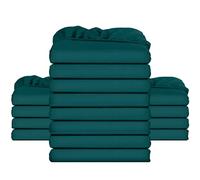 Utopia Bedding Fitted Sheet Bulk Pack of 16 Pieces - Super King, Teal - Deep Pocket - Easy Care Soft Brushed Microfibre Fabric - Shrinkage and Fade Resistant - Bottom Sheet