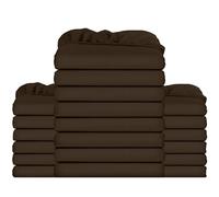 Utopia Bedding Fitted Sheet Bulk Pack of 20 Pieces - Double, Brown - Deep Pocket - Easy Care Soft Brushed Microfibre Fabric - Shrinkage and Fade Resistant - Bottom Sheet