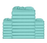 Utopia Bedding Fitted Sheet Bulk Pack of 20 Pieces - Double, Spa Blue - Deep Pocket - Easy Care Soft Brushed Microfibre Fabric - Shrinkage and Fade Resistant - Bottom Sheet