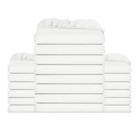 Utopia Bedding Fitted Sheet Bulk Pack of 20 Pieces - Double, White - Deep Pocket - Easy Care Soft Brushed Microfibre Fabric - Shrinkage and Fade Resistant - Bottom Sheet