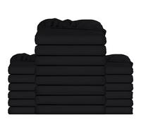 Utopia Bedding Fitted Sheet Bulk Pack of 20 Pieces - Single, Black - Deep Pocket - Easy Care Soft Brushed Microfibre Fabric - Shrinkage and Fade Resistant - Bottom Sheet