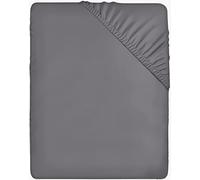 Utopia Bedding Fitted Sheet - Deep Pocket 14 inch (35 cm) - Easy Care - Soft Brushed Microfibre Fabric - Shrinkage and Fade Resistant - Bottom Sheet (90 x 200 cm, Grey)