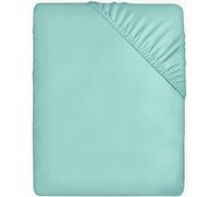 Utopia Bedding Fitted Sheet - Deep Pocket 14 inch (35 cm) - Easy Care - Soft Brushed Microfibre Fabric - Shrinkage and Fade Resistant - Bottom Sheet (140 x 200 cm, Spa Blue)
