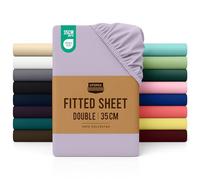 Utopia Bedding Fitted Sheet Double, Lavender - Deep Pocket 14 inch (35 cm) - Easy Care - OEKO-TEX Certified - Soft Brushed Microfibre Fabric - Shrinkage and Fade Resistant - Bottom Sheet