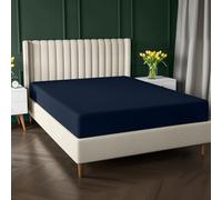 Utopia Bedding Fitted Sheet Double, Navy - Deep Pocket 30cm Bottom Sheet - Easy Care - Soft Brushed Microfibre Fabric - Shrinkage and Fade Resistant