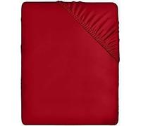Utopia Bedding Fitted Sheet Double, Red - Deep Pocket 14 inch (35 cm) - Easy Care - Soft Brushed Microfibre Fabric - Shrinkage and Fade Resistant - Bottom Sheet