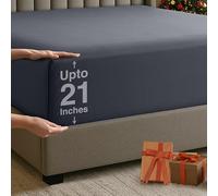 Utopia Bedding Fitted Sheet Full, Grey - Deep Pocket 16 inch (40 cm) - Easy Care - Soft Brushed Microfibre Fabric - Shrinkage and Fade Resistant - Bottom Sheet