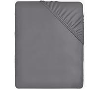 Utopia Bedding Fitted Sheet, Grey, 200 x 220 cm - 35 cm Cuts for Thick Mattress - Brushed Microfibre
