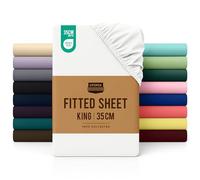 Utopia Bedding Fitted Sheet King, White - Deep Pocket 14 inch (35 cm) - Easy Care - OEKO-TEX Certified - Soft Brushed Microfibre Fabric - Shrinkage and Fade Resistant - Bottom Sheet