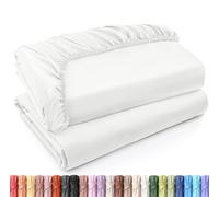 Utopia Bedding Fitted Sheet - Pack of 2 Bottom Sheets - Soft Brushed Microfiber - Deep Pockets, Shrinkage & Fade Resistant - Easy Care (Full, White)