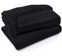 Utopia Bedding Fitted Sheet - Pack of 2 Bottom Sheets - Soft Brushed Microfiber - Deep Pockets, Shrinkage & Fade Resistant - Easy Care (Full, Black)