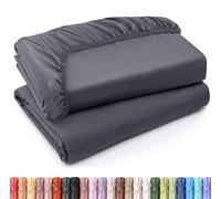 Utopia Bedding Fitted Sheet - Pack of 2 Bottom Sheets - Soft Brushed Microfiber - Deep Pockets, Shrinkage & Fade Resistant - Easy Care (Full, Grey)