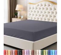 Utopia Bedding Fitted Sheet (Queen, Grey) - Deep Pocket Brushed Velvety Microfiber, Breathable, Extra Soft & Comfortable - Wrinkle, Fade, Stain & Abrasion Resistant
