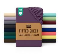 Utopia Bedding Fitted Sheet Small Double / 4ft, Purple - Deep Pocket 12 inch (30 cm) - Easy Care - OEKO-TEX Certified - Soft Brushed Microfibre Fabric - Shrinkage and Fade Resistant - Bottom Sheet