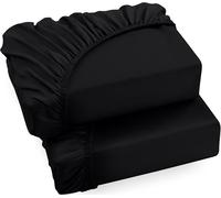 Utopia Bedding Fitted Sheet Super King (2 Pack), Black - Deep Pocket 14 inch (35 cm) - Easy Care - Soft Brushed Microfibre Fabric - Shrinkage and Fade Resistant - Bottom Sheet