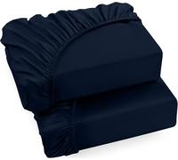 Utopia Bedding Fitted Sheet Super King (2 Pack), Navy - Deep Pocket 14 inch (35 cm) - Easy Care - Soft Brushed Microfibre Fabric - Shrinkage and Fade Resistant - Bottom Sheet