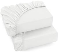 Utopia Bedding Fitted Sheet Super King (2 Pack), White - Deep Pocket 14 inch (35 cm) - Easy Care - Soft Brushed Microfibre Fabric - Shrinkage and Fade Resistant - Bottom Sheet