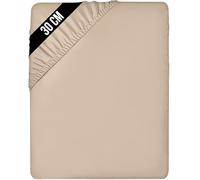 Utopia Bedding Fitted Sheet Super King, Beige | Soft Brushed Microfibre Fabric, Shrinkage and Fade Resistant, Oeko-Tex Certified, Bottom Sheet, Kids Fitted Sheet