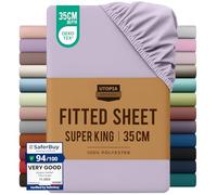 Utopia Bedding Fitted Sheet Super King, Lavender - Deep Pocket 14 inch (35 cm) - Easy Care - OEKO-TEX Certified - Soft Brushed Microfibre Fabric - Shrinkage and Fade Resistant - Bottom Sheet