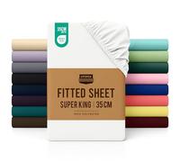 Utopia Bedding Fitted Sheet Super King, White - Deep Pocket 14 inch (35 cm) - Easy Care - OEKO-TEX Certified - Soft Brushed Microfibre Fabric - Shrinkage and Fade Resistant - Bottom Sheet