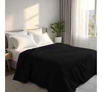 Utopia Bedding - Flat Sheet Double Size - OEKO-TEX Certified - Easy Care Soft Brushed Polyester - Microfiber Fabric - Wrinkle, Shrinkage, and Fade Resistant - Black