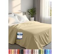 Utopia Bedding - Flat Sheet Double Size - OEKO-TEX Certified - Easy Care Soft Brushed Polyester - Microfiber Fabric - Wrinkle, Shrinkage, and Fade Resistant - Beige