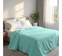 Utopia Bedding - Flat Sheet Double Size - OEKO-TEX Certified - Easy Care Soft Brushed Polyester - Microfiber Fabric - Wrinkle, Shrinkage, and Fade Resistant - Spa Blue